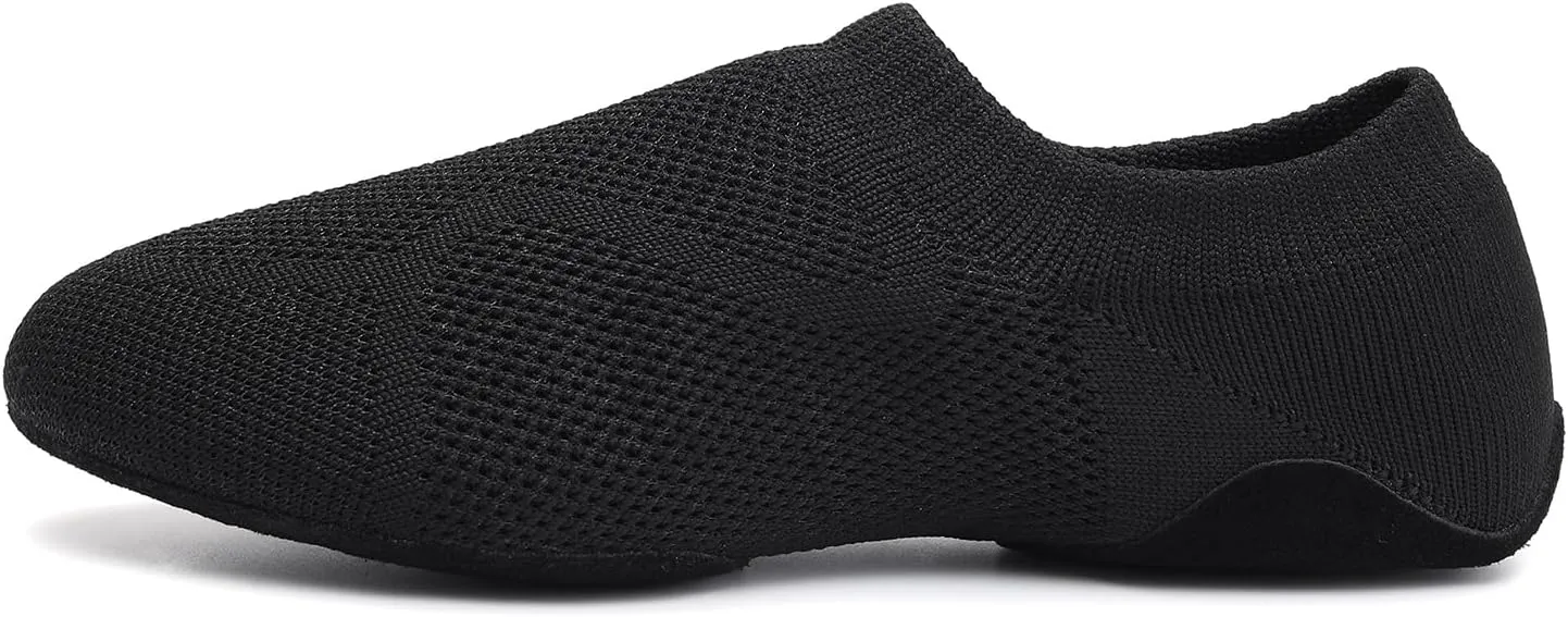 Slip-on Fabric Jazz Shoes for Women Trainning Beginner Standard Practice Dance Shoes Jazz Dance Slippers,Model SS-FGSS