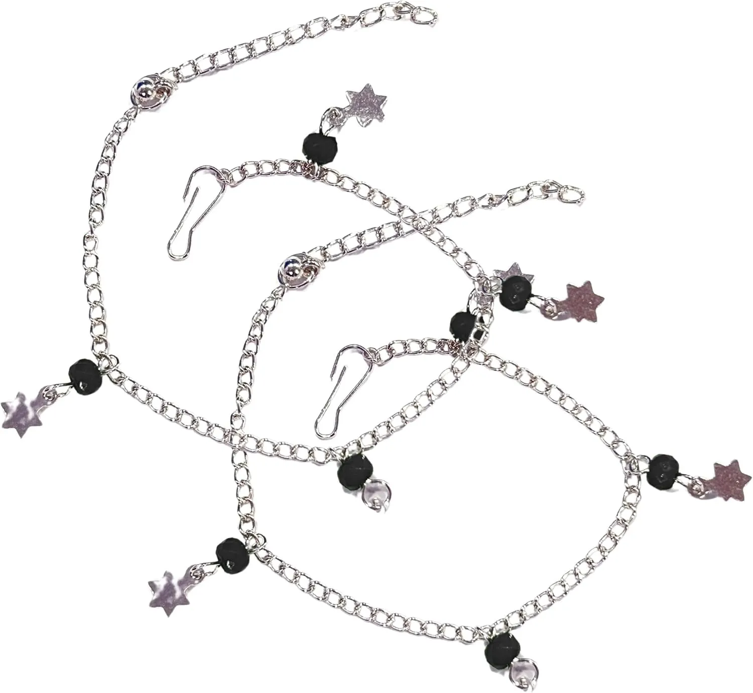 Small Black Bead Anklets for Women Beach Foot Ankle Bracelet Cute Colorful Boho Beaded Anklets 8 inches.