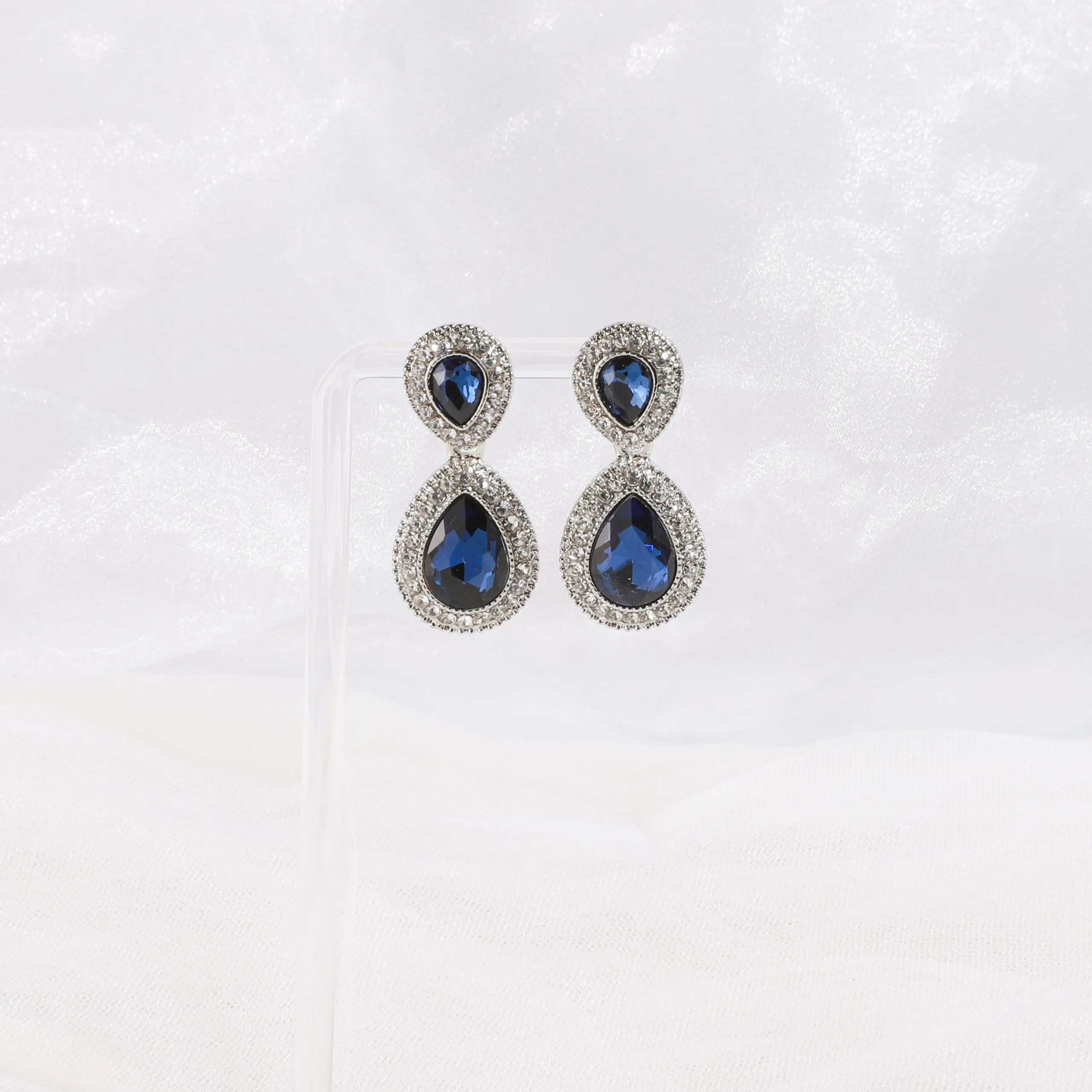 Soho 2-Tiered Rhinestone Teardrop Earrings