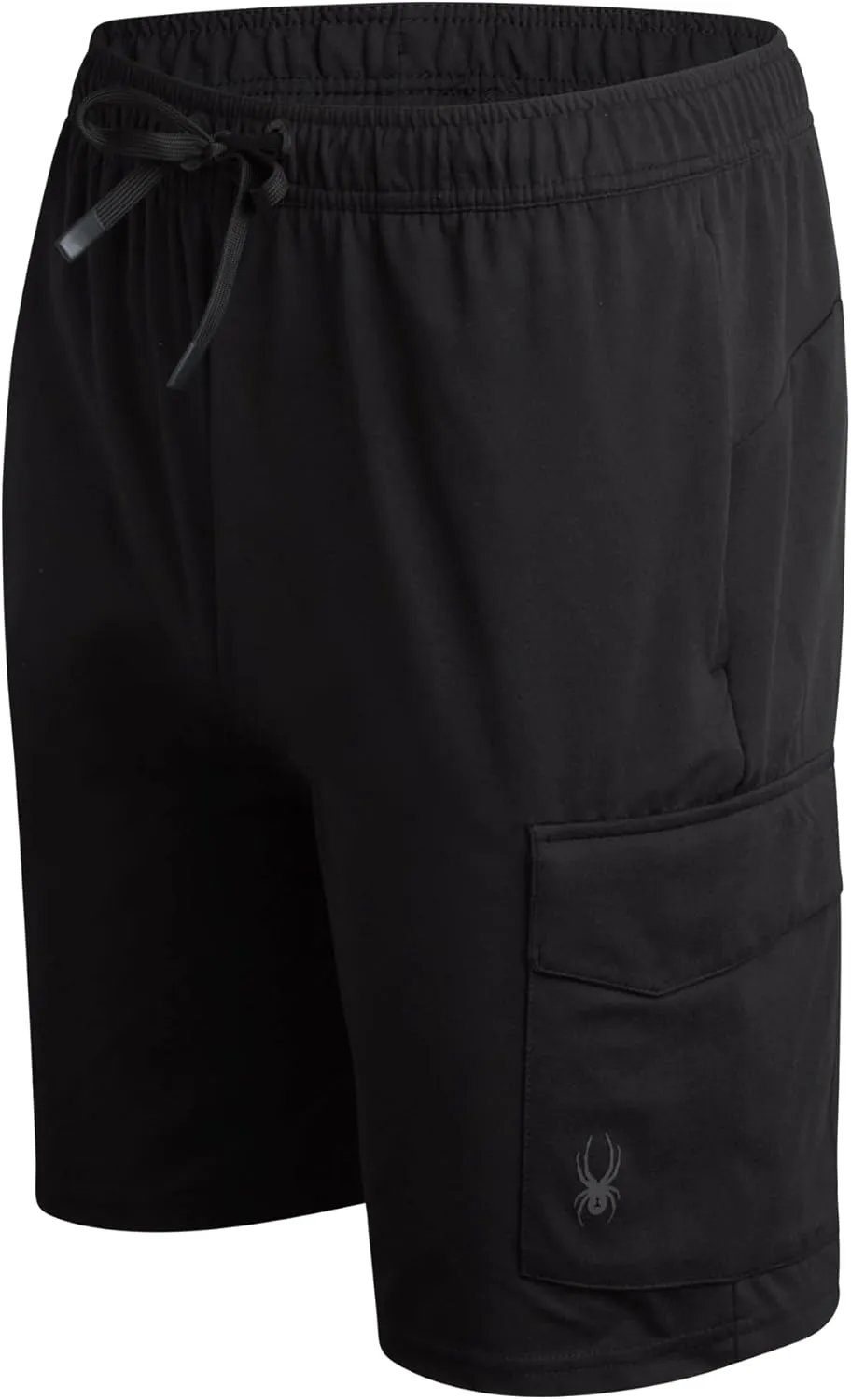 Spyder Mens Cargo Shorts - Stretch Tech Double Knit Fleece Athletic Shorts with Elastic Waistband Drawcord & Pockets (30-36)
