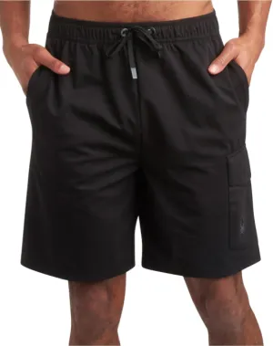 Spyder Mens Cargo Shorts - Stretch Tech Double Knit Fleece Athletic Shorts with Elastic Waistband Drawcord & Pockets (30-36)