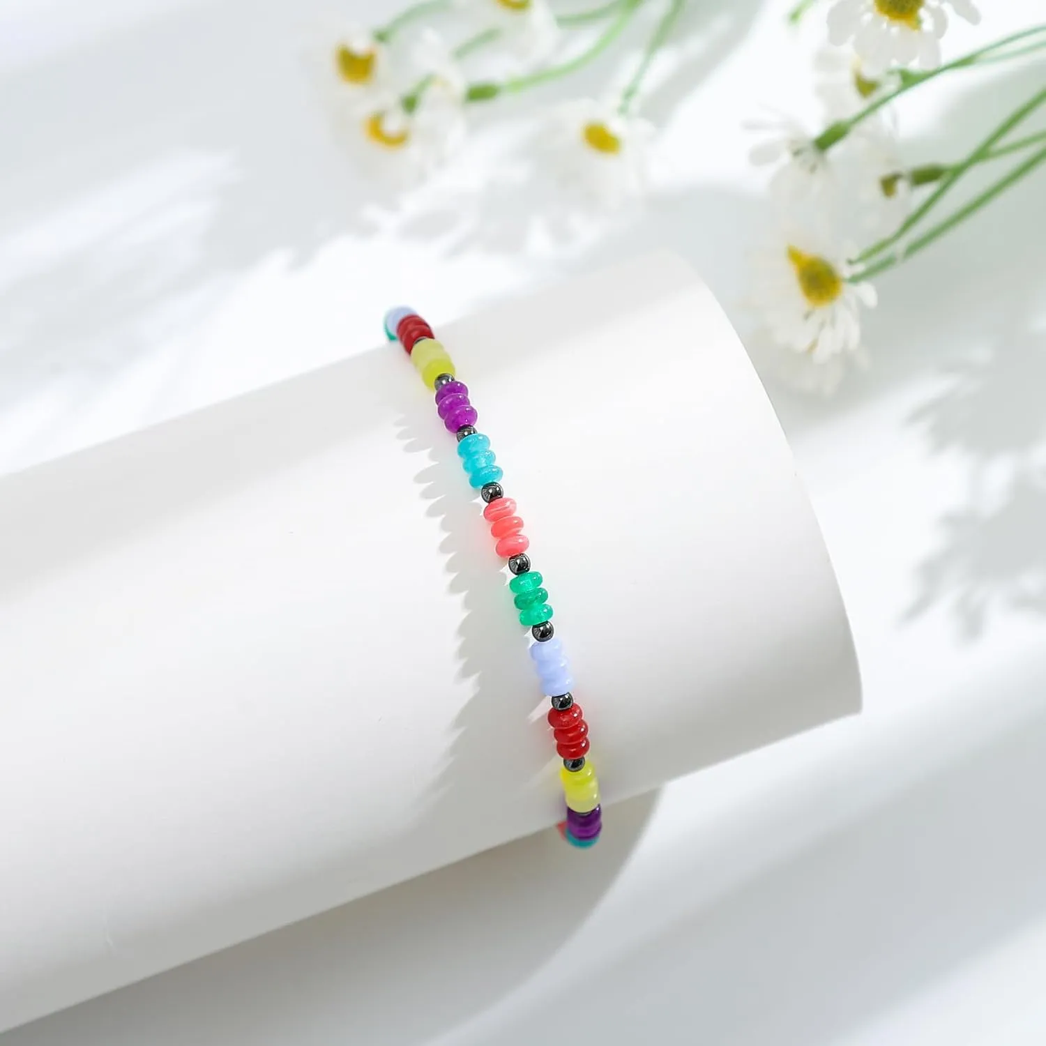 Starain Stone Beaded Anklets for Women Handmade Beach Boho Bead Ankle Bracelet Colorful Beads Anklet Jewelry Gift for Her