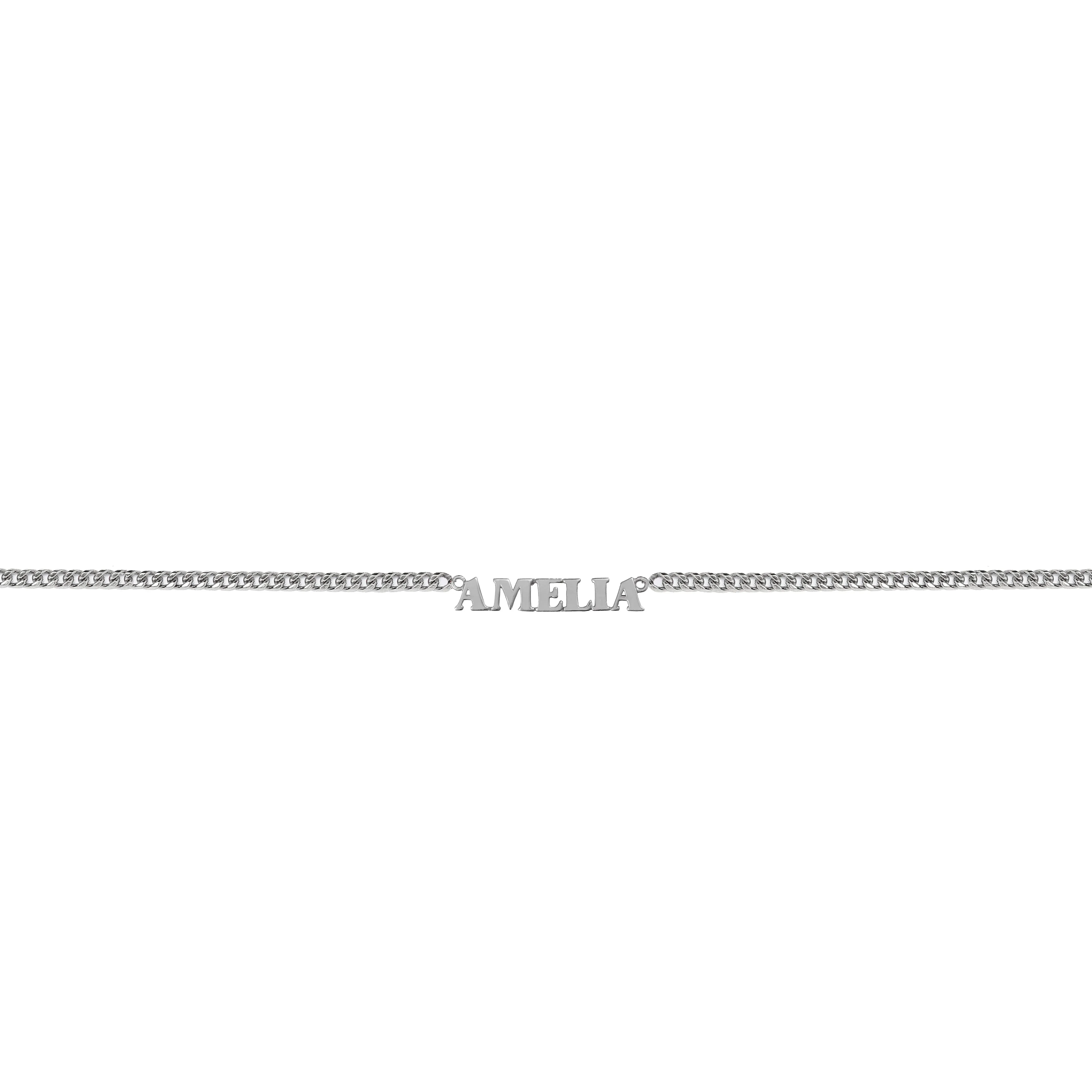 Sterling Silver Nameplate Necklace With XL Curb Chain