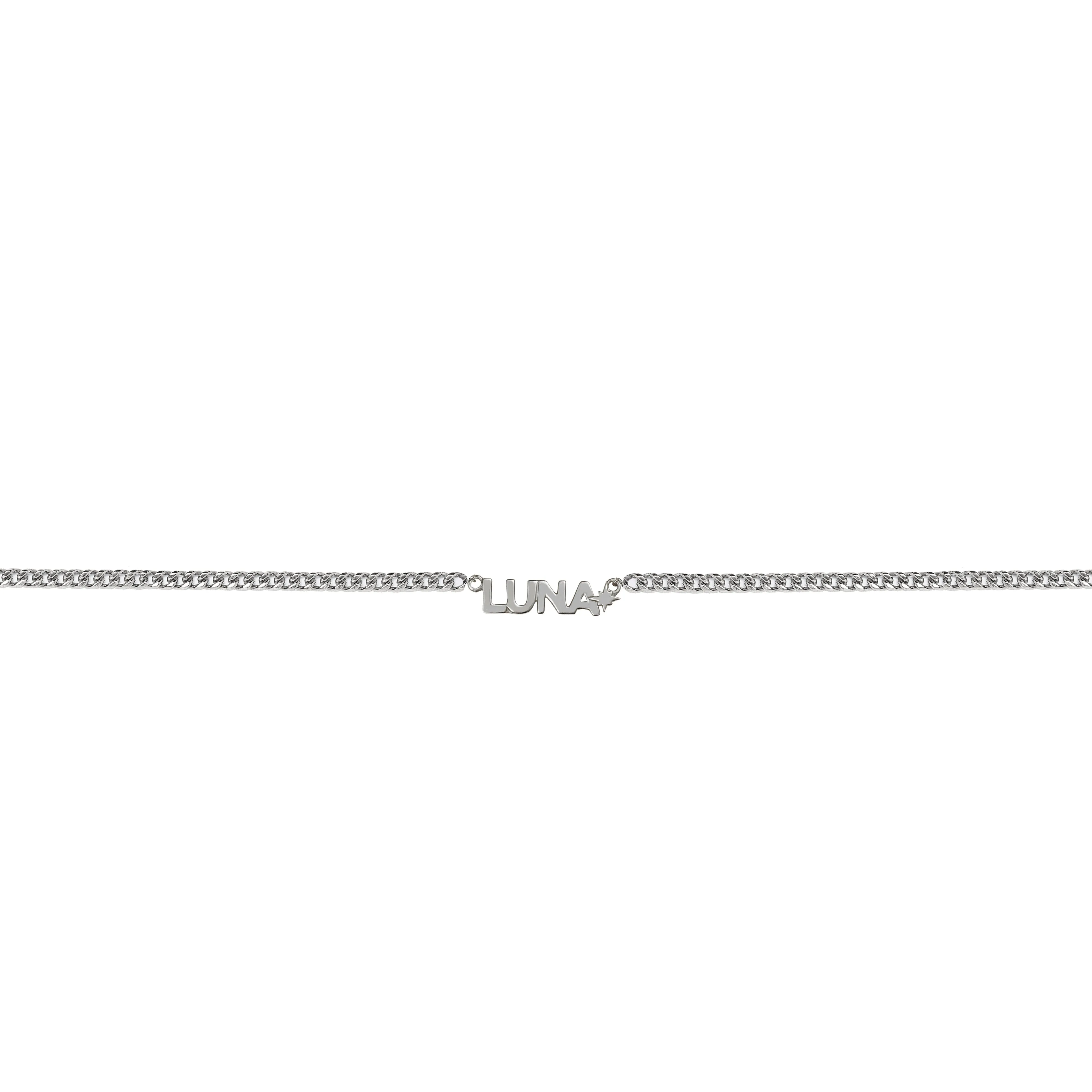 Sterling Silver Nameplate Necklace With XL Curb Chain