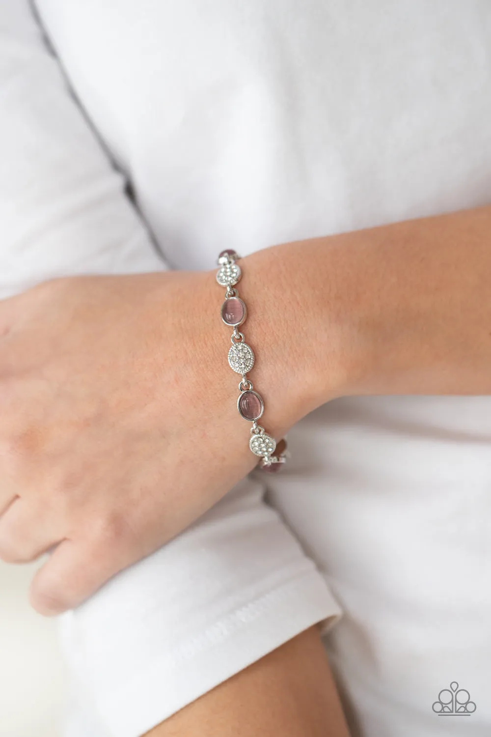 Stop and GLOW - Purple Bracelet - Paparazzi Accessories