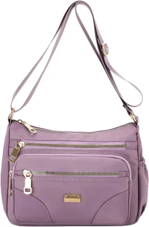 Summer Purses for Women 2025 Crossbody Fashion Cotton Canvas Handbags Tote Purses Nylon Quilted Shoulder Purse(Red)