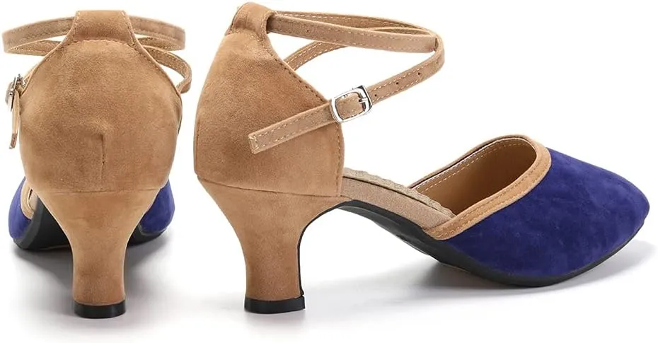 SWDZM Closed Toe Latin Dance Shoes for Women Ballroom Salsa Tango Character Party Wedding Dance Shoes