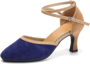 SWDZM Closed Toe Latin Dance Shoes for Women Ballroom Salsa Tango Character Party Wedding Dance Shoes