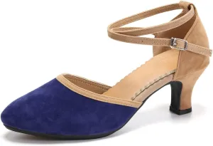 SWDZM Closed Toe Latin Dance Shoes for Women Ballroom Salsa Tango Character Party Wedding Dance Shoes