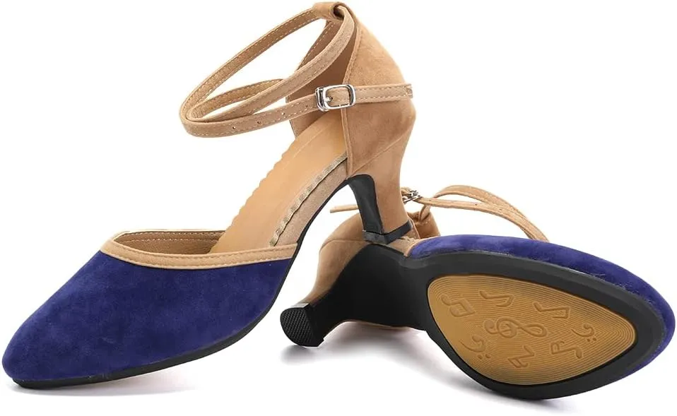 SWDZM Closed Toe Latin Dance Shoes for Women Ballroom Salsa Tango Character Party Wedding Dance Shoes