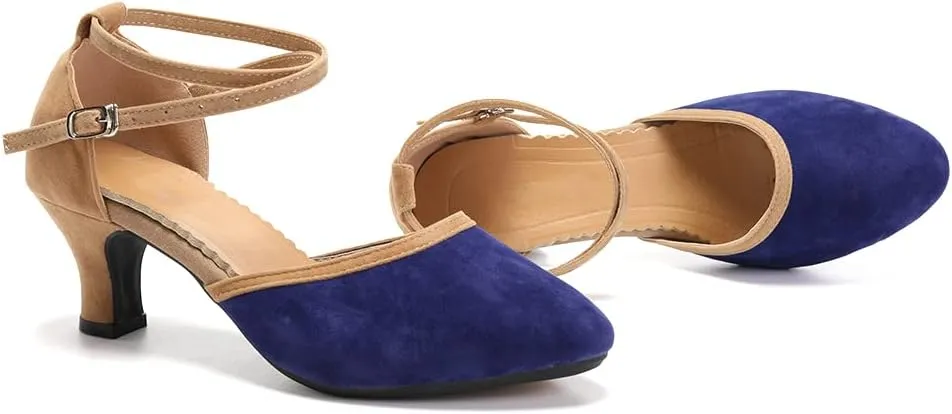 SWDZM Closed Toe Latin Dance Shoes for Women Ballroom Salsa Tango Character Party Wedding Dance Shoes