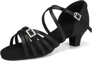 SWDZM Girls Latin Dance Shoes Low Heels Tango Salsa Ballroom Beginner Practice Dance Shoes