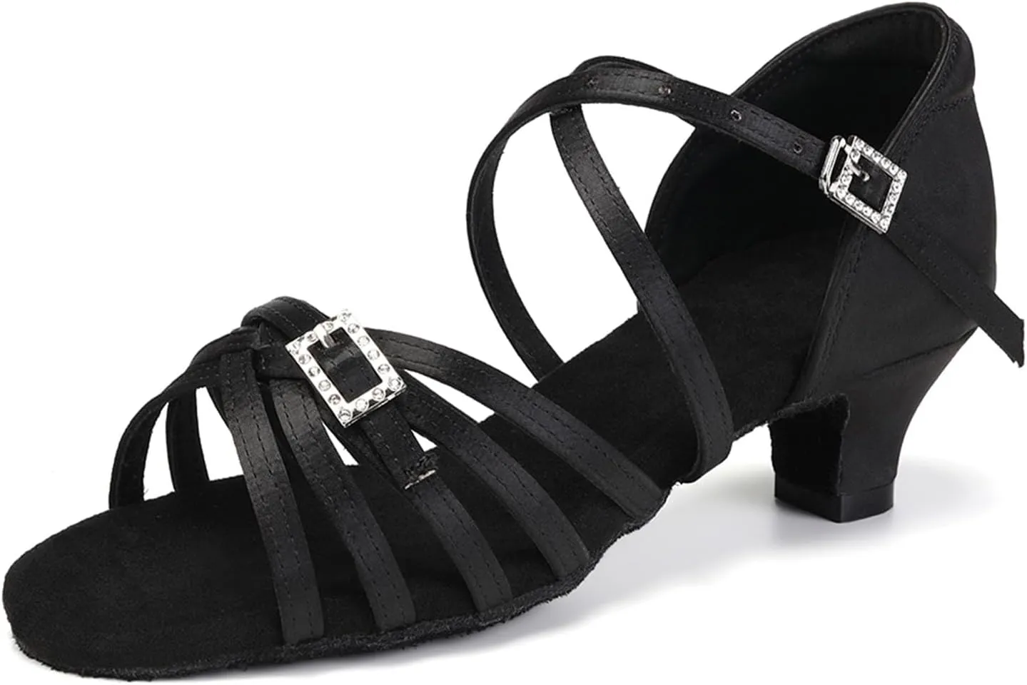 SWDZM Girls Latin Dance Shoes Low Heels Tango Salsa Ballroom Beginner Practice Dance Shoes