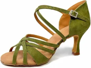 SWDZM Latin Ballroom Dance Shoes Salsa Professional Dancing Shoes for Women High Heels