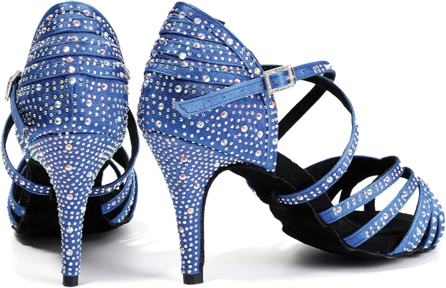 SWDZM Rhinestone Ballroom Dance Shoes Women High Heels Latin Salsa Professional Dancing Shoes