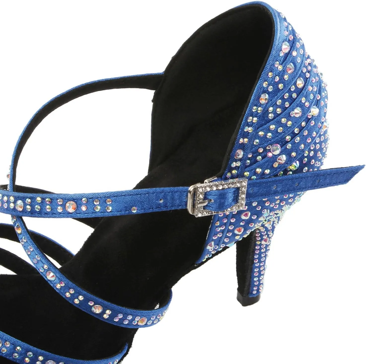 SWDZM Rhinestone Ballroom Dance Shoes Women High Heels Latin Salsa Professional Dancing Shoes