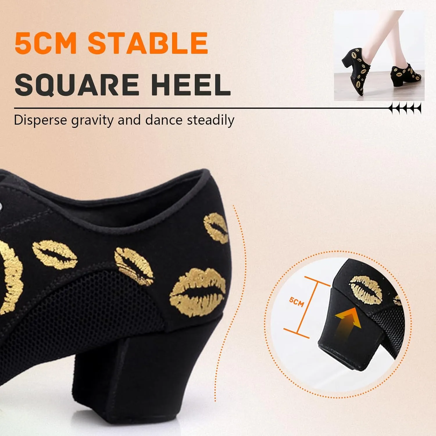 SWDZM Women's Latin Dance Shoes Lace-up Ballroom Modern Salsa Rhythm Teaching Practice Dance Shoes,Model EM707