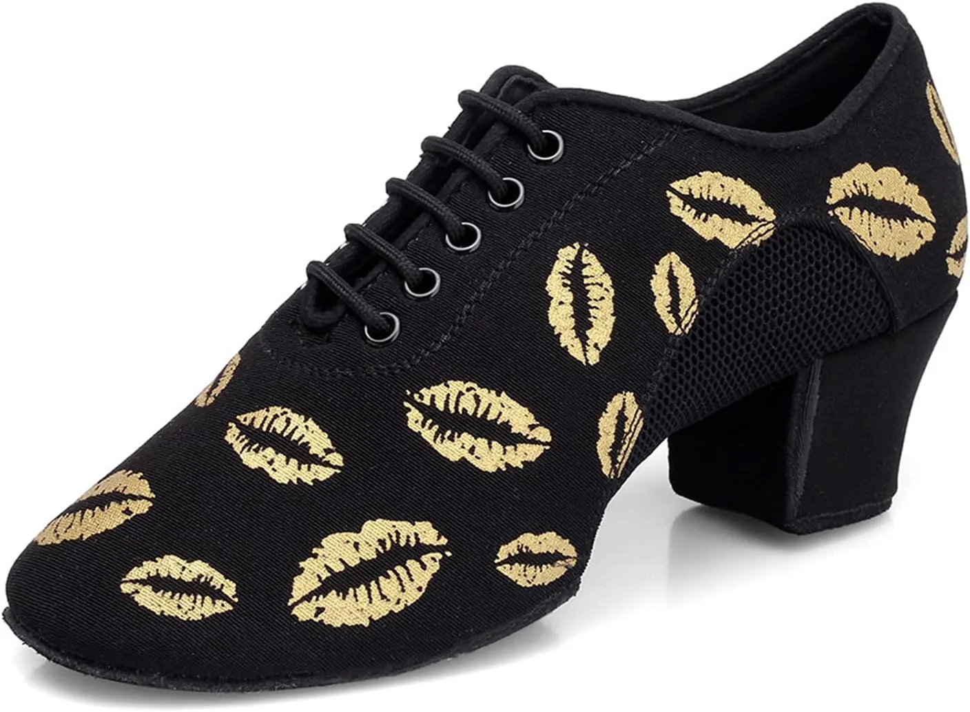 SWDZM Women's Latin Dance Shoes Lace-up Ballroom Modern Salsa Rhythm Teaching Practice Dance Shoes,Model EM707