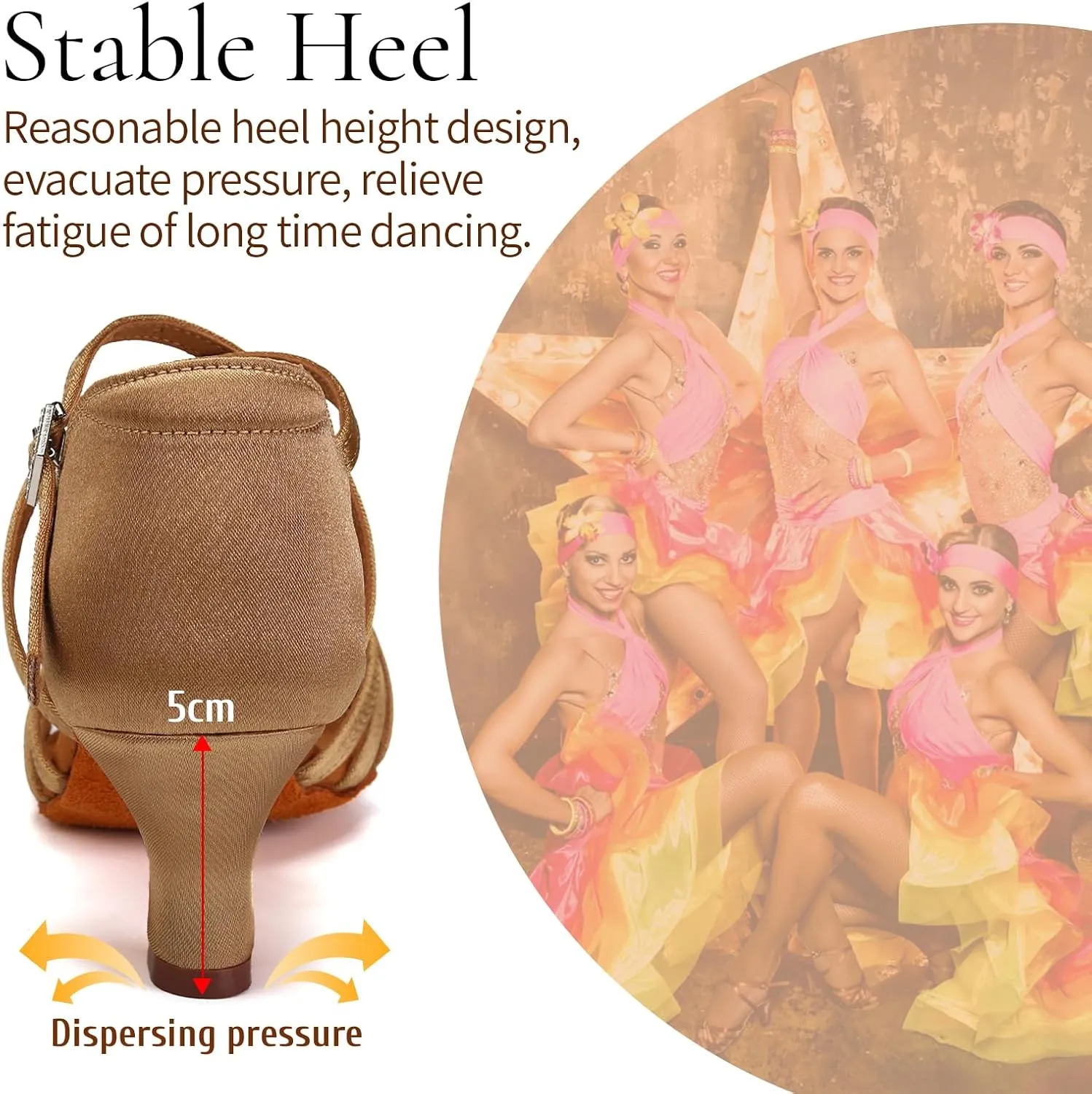 SWDZM Womens Latin Dance Shoes Satin Professional Ballroom Salsa Bachata Performance Practice Dancing Shoes