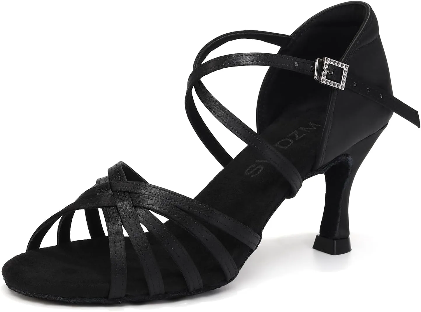SWDZM Women's Satin Latin Dance Shoes Ballroom Salsa Waltz Performance Practice Dancing Shoes