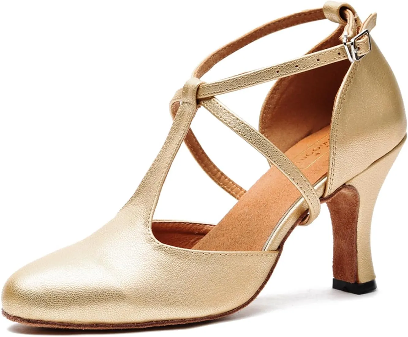 T-Strap Ballroom Dance Shoes for Women's Salsa Latin Tango Wedding Party