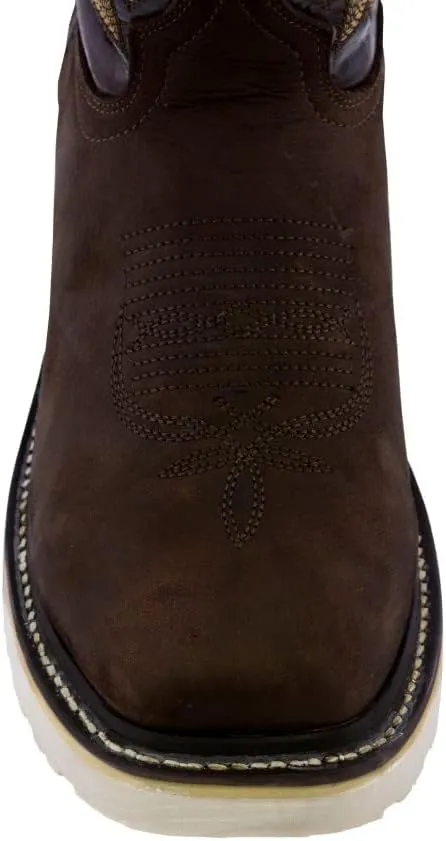 Texas Legacy Mens S750 Dark Brown Work Boots Leather Slip Resistant Steel Toe