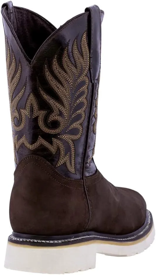 Texas Legacy Mens S750 Dark Brown Work Boots Leather Slip Resistant Steel Toe