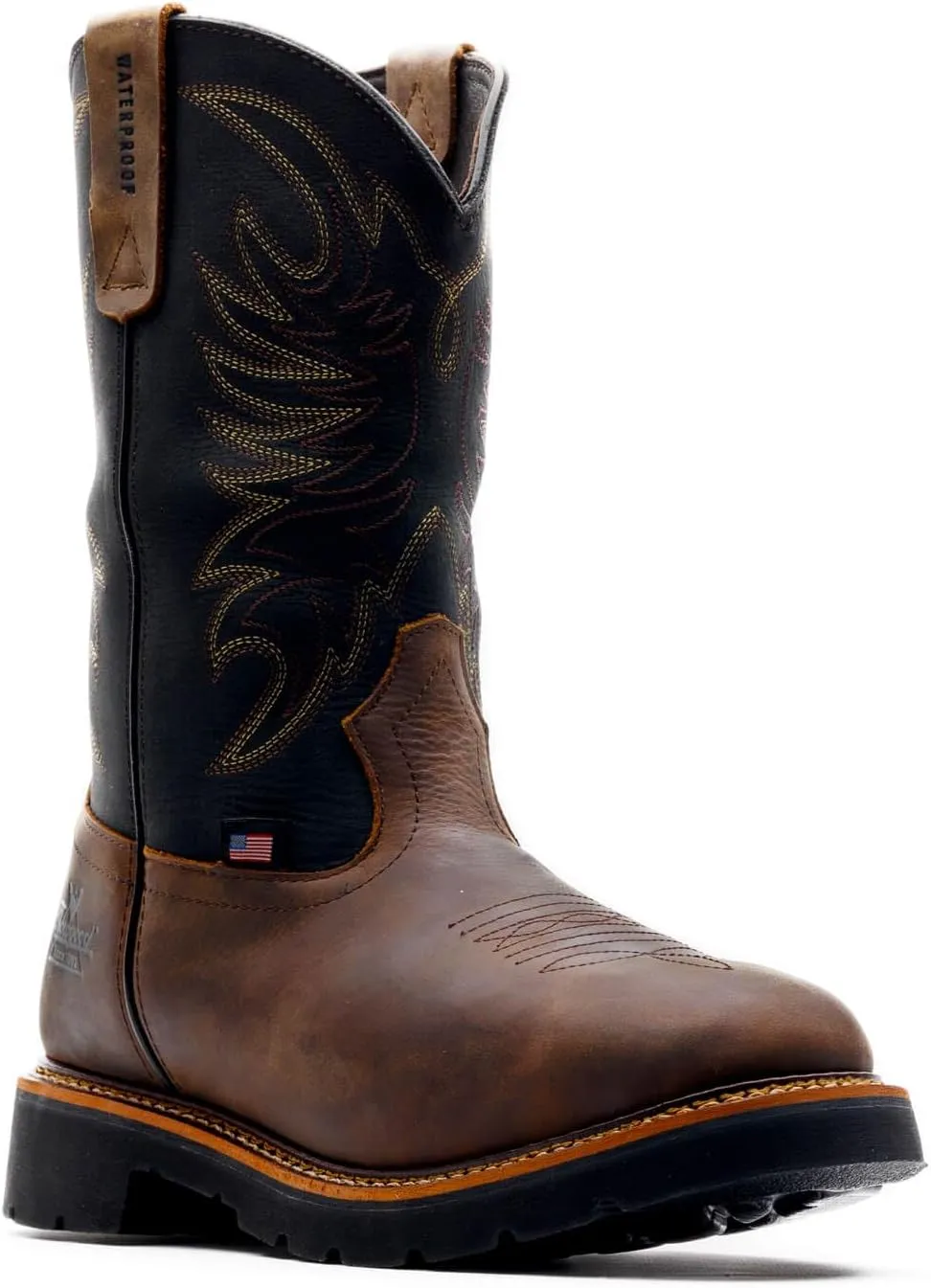 Thorogood Work Western 11" Square Toe Waterproof Leather Work Boots for Men with a Non-Safety Toe and Slip-Resistant Outsole