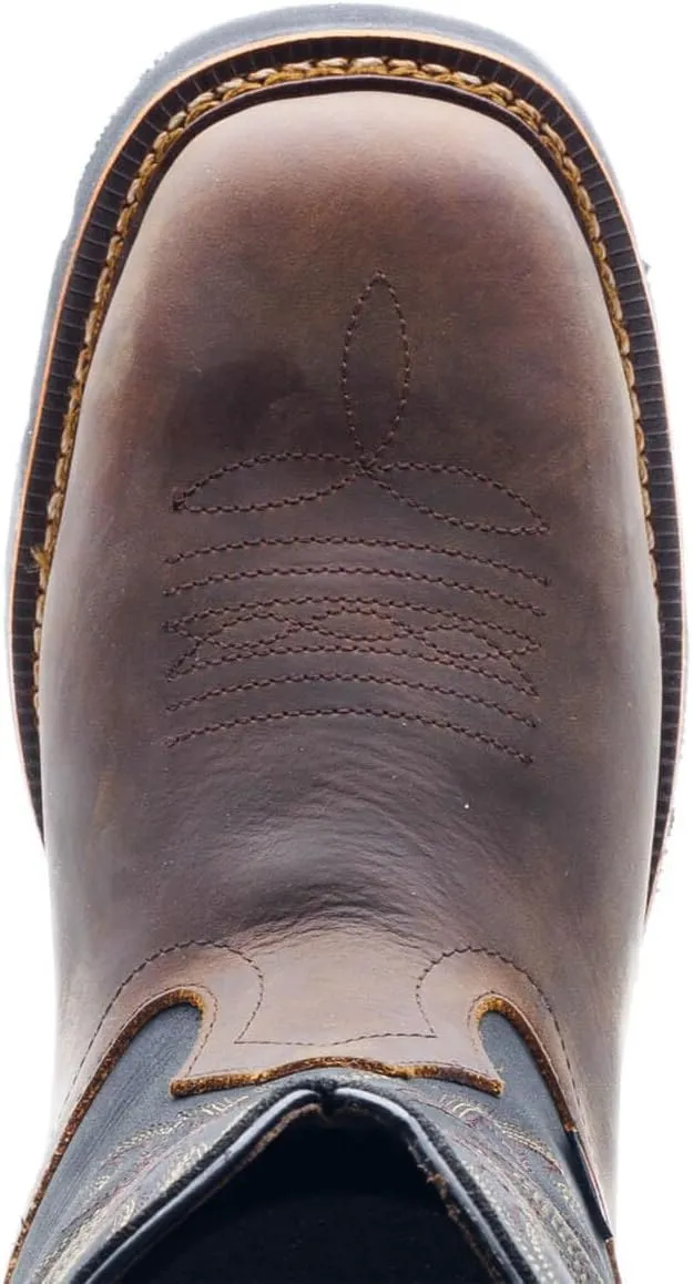 Thorogood Work Western 11" Square Toe Waterproof Leather Work Boots for Men with a Non-Safety Toe and Slip-Resistant Outsole