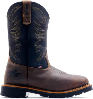 Thorogood Work Western 11" Square Toe Waterproof Leather Work Boots for Men with a Non-Safety Toe and Slip-Resistant Outsole