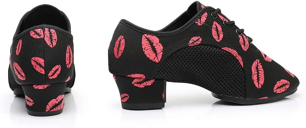 TINRYMX Women Ballroom Practice Shoes Standard Modern Teaching Professional Performance Latin Salsa Dance Shoes,Model-LHD2801