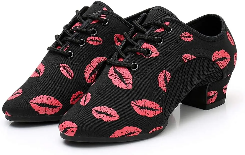 TINRYMX Women Ballroom Practice Shoes Standard Modern Teaching Professional Performance Latin Salsa Dance Shoes,Model-LHD2801