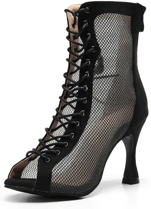 TINRYMX Womens Latin Dance Shoes Satin Tango Performance Professional Ballroom Salsa Dance Shoes,Model-QJW7179