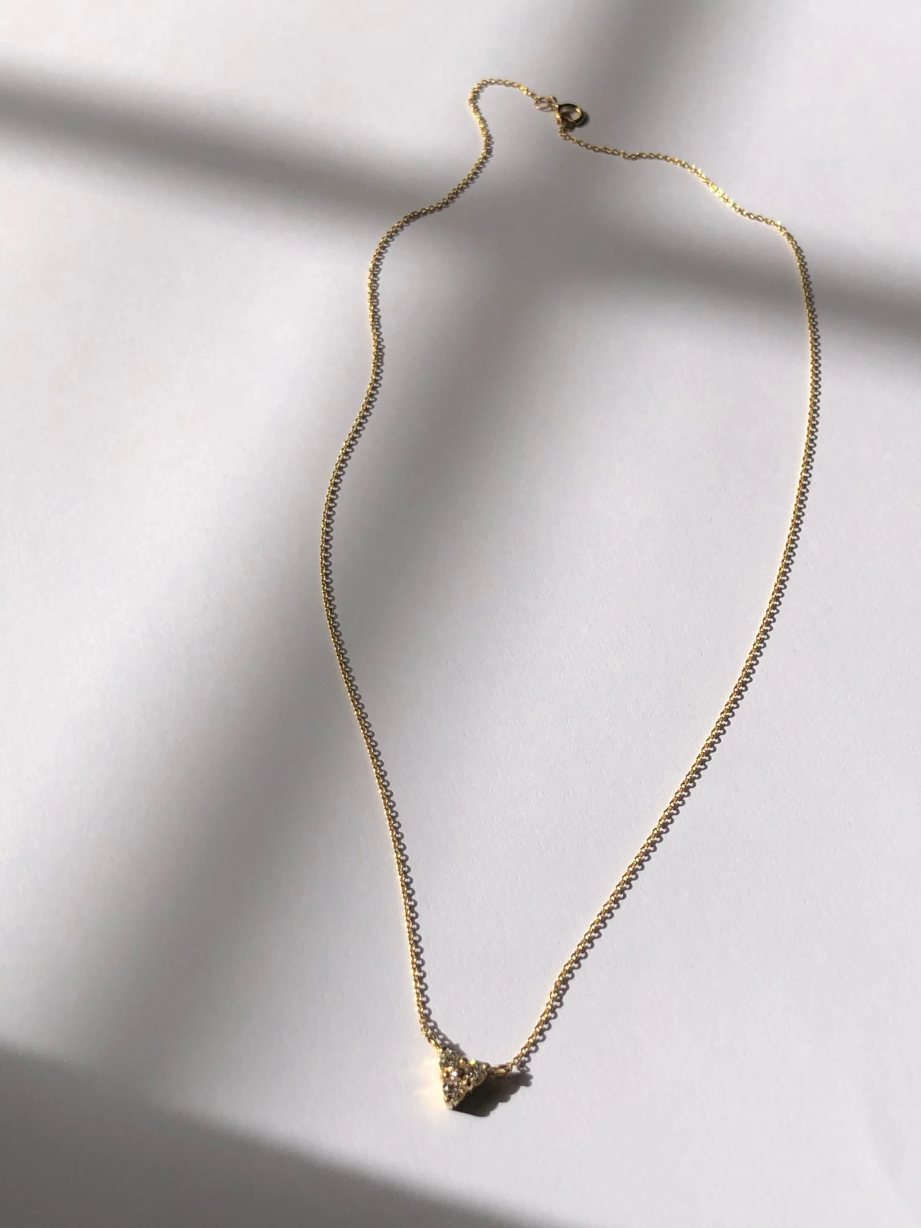 Trio of Diamonds Necklace, Solid 18k Gold