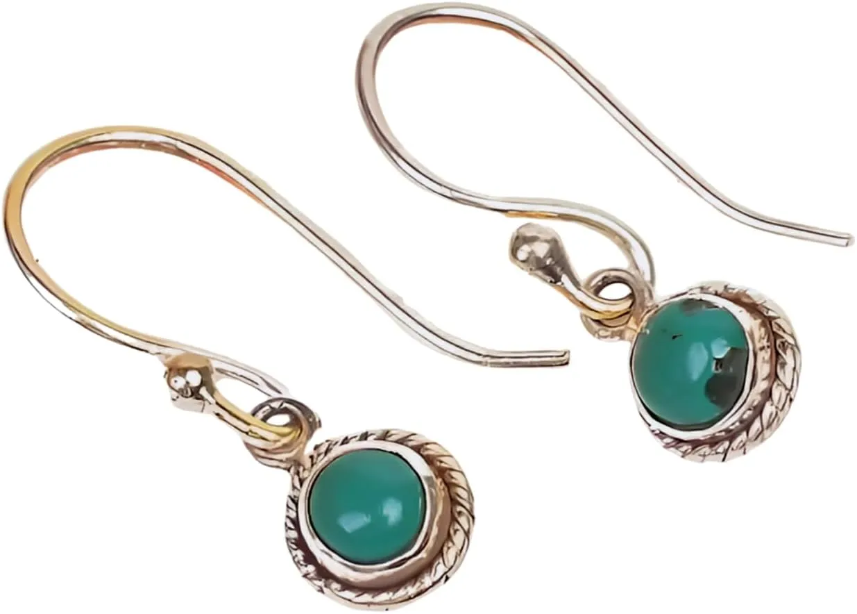 Turquoise Earrings | Natural Gemstone Women Earrings | 925 Sterling Silver Earrings | Drop Earrings | Dangle Earrings | Minimalist Jewelry