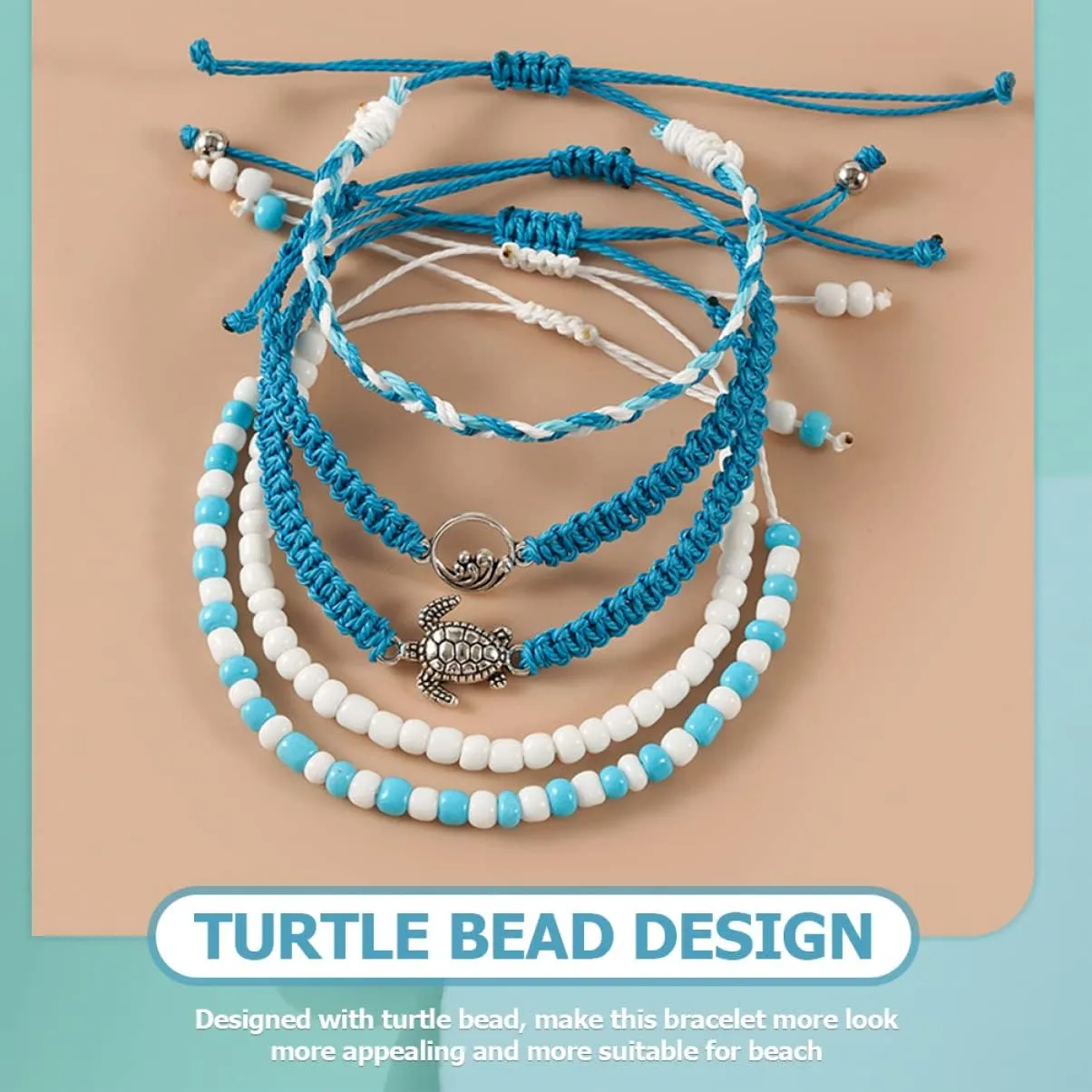 Turtle Bracelet Beach Bracelets Beach Rope Bracelet Braided Bracelet Beaded Bracelet Beach Anklets for