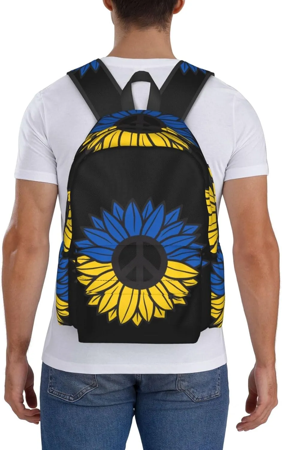 Ukraine Sunflower Flag Laptop Backpack Work Travel Backpacks Business Rucksack Casual Outdoor Daypack with Adjustable Strap Bags for Sports Office Gym Hiking