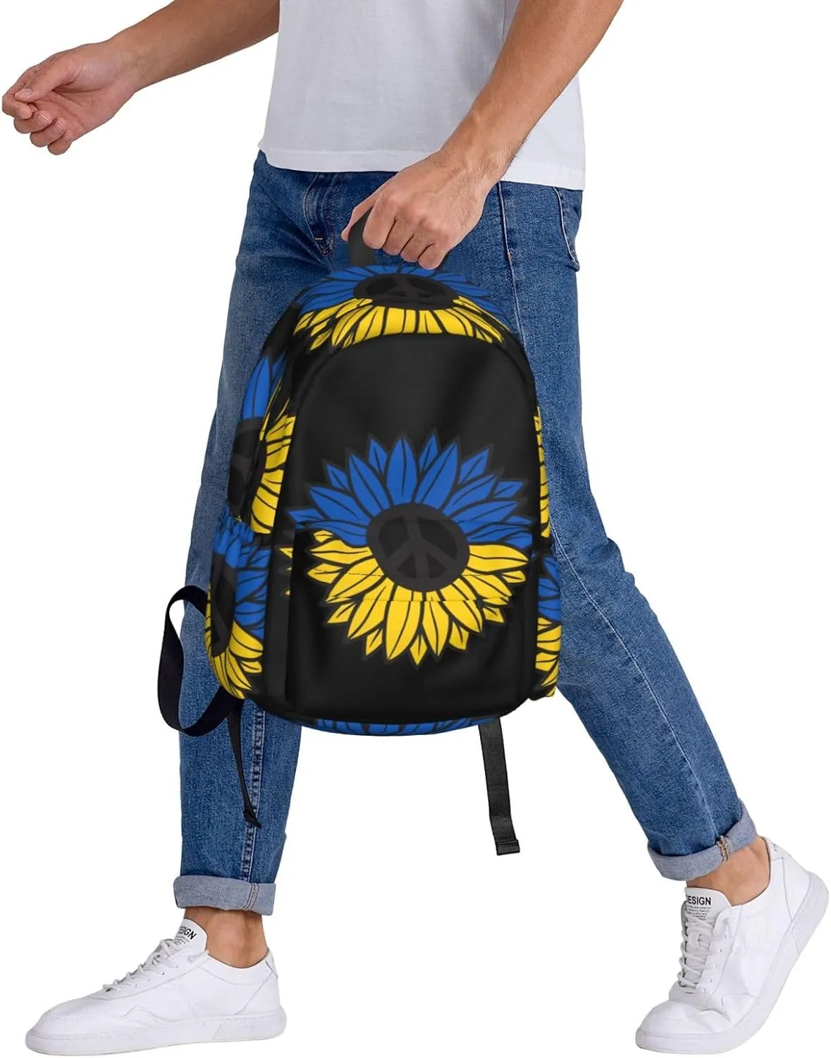Ukraine Sunflower Flag Laptop Backpack Work Travel Backpacks Business Rucksack Casual Outdoor Daypack with Adjustable Strap Bags for Sports Office Gym Hiking