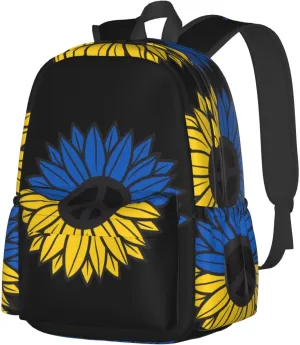 Ukraine Sunflower Flag Laptop Backpack Work Travel Backpacks Business Rucksack Casual Outdoor Daypack with Adjustable Strap Bags for Sports Office Gym Hiking