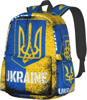 Ukraine Ukrainian Flag Laptop Backpack Work Travel Backpacks Business Rucksack Casual Outdoor Daypack with Adjustable Strap Bags for Sports Office Gym Hiking