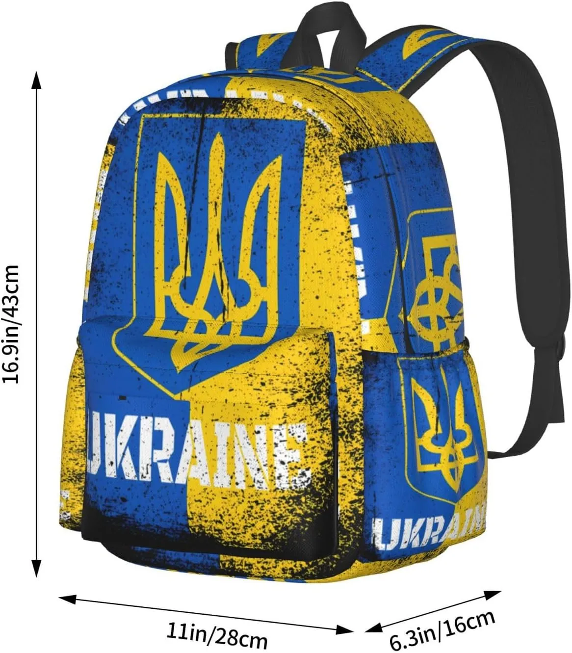 Ukraine Ukrainian Flag Laptop Backpack Work Travel Backpacks Business Rucksack Casual Outdoor Daypack with Adjustable Strap Bags for Sports Office Gym Hiking