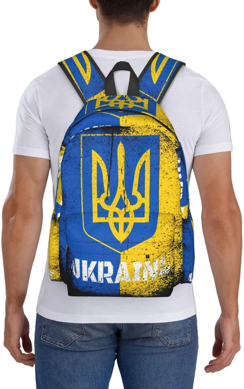 Ukraine Ukrainian Flag Laptop Backpack Work Travel Backpacks Business Rucksack Casual Outdoor Daypack with Adjustable Strap Bags for Sports Office Gym Hiking