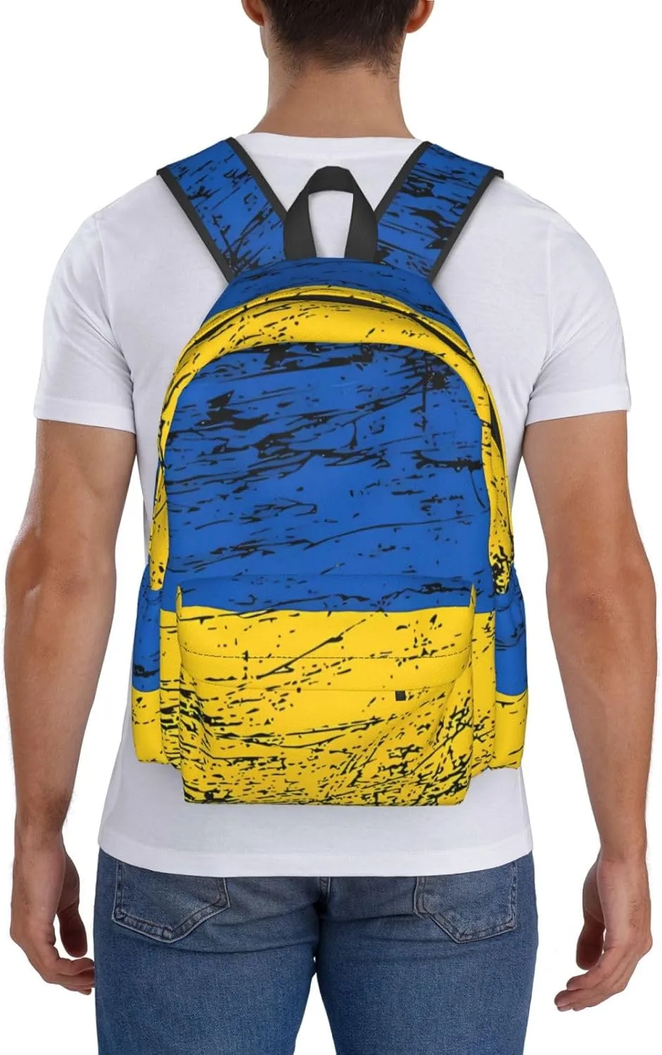 Ukraine Ukrainian Flag Laptop Backpack Work Travel Backpacks Business Rucksack Casual Outdoor Daypack with Adjustable Strap Bags for Sports Office Gym Hiking