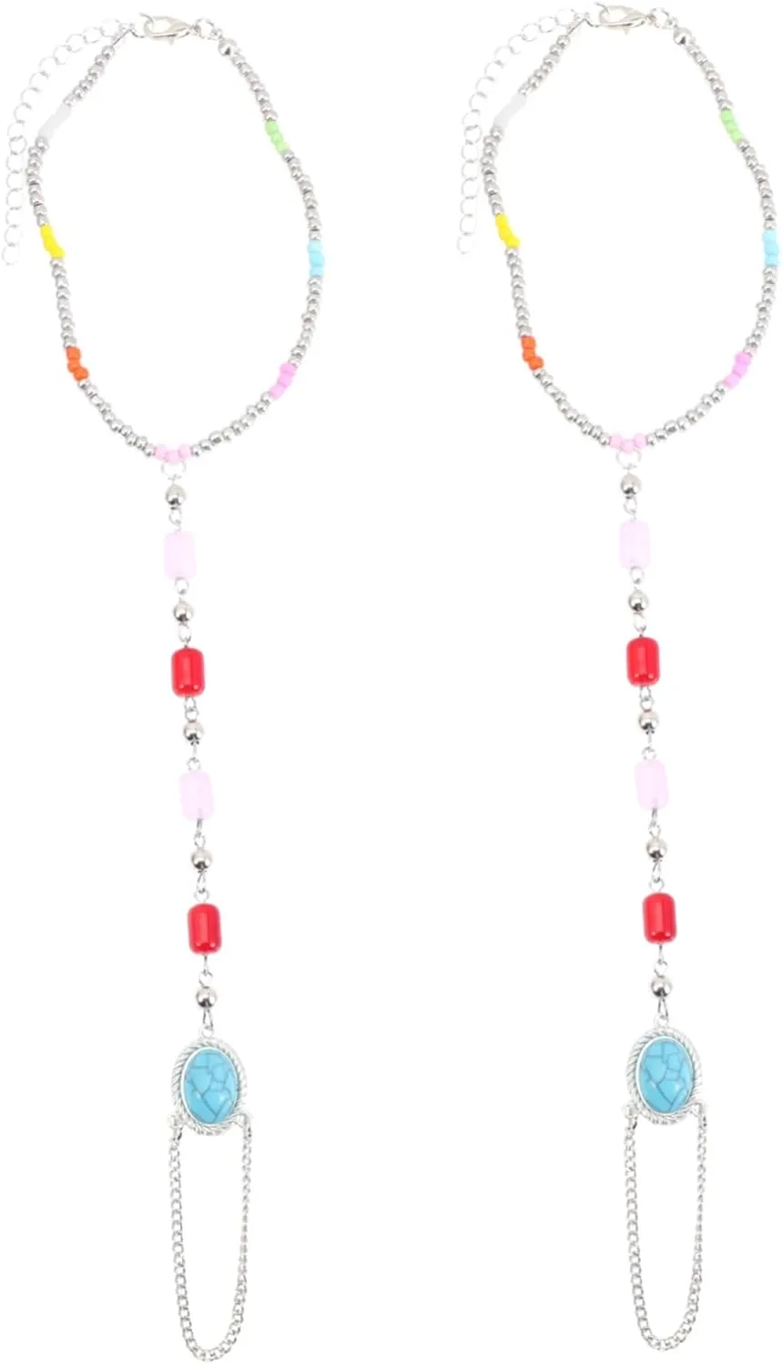 VALICLUD 3sets Foot Jewelry Anklet Beaded Anklet for Summer Ankle Chain Elegant Beach for Women 2pcs*3