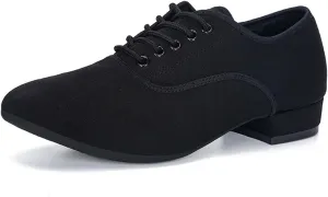 VEACAM Latin Dance Shoes for Men Closed Toe Ballroom Dance Sneaker Practice Jazz Training, 1 Inchs Heel