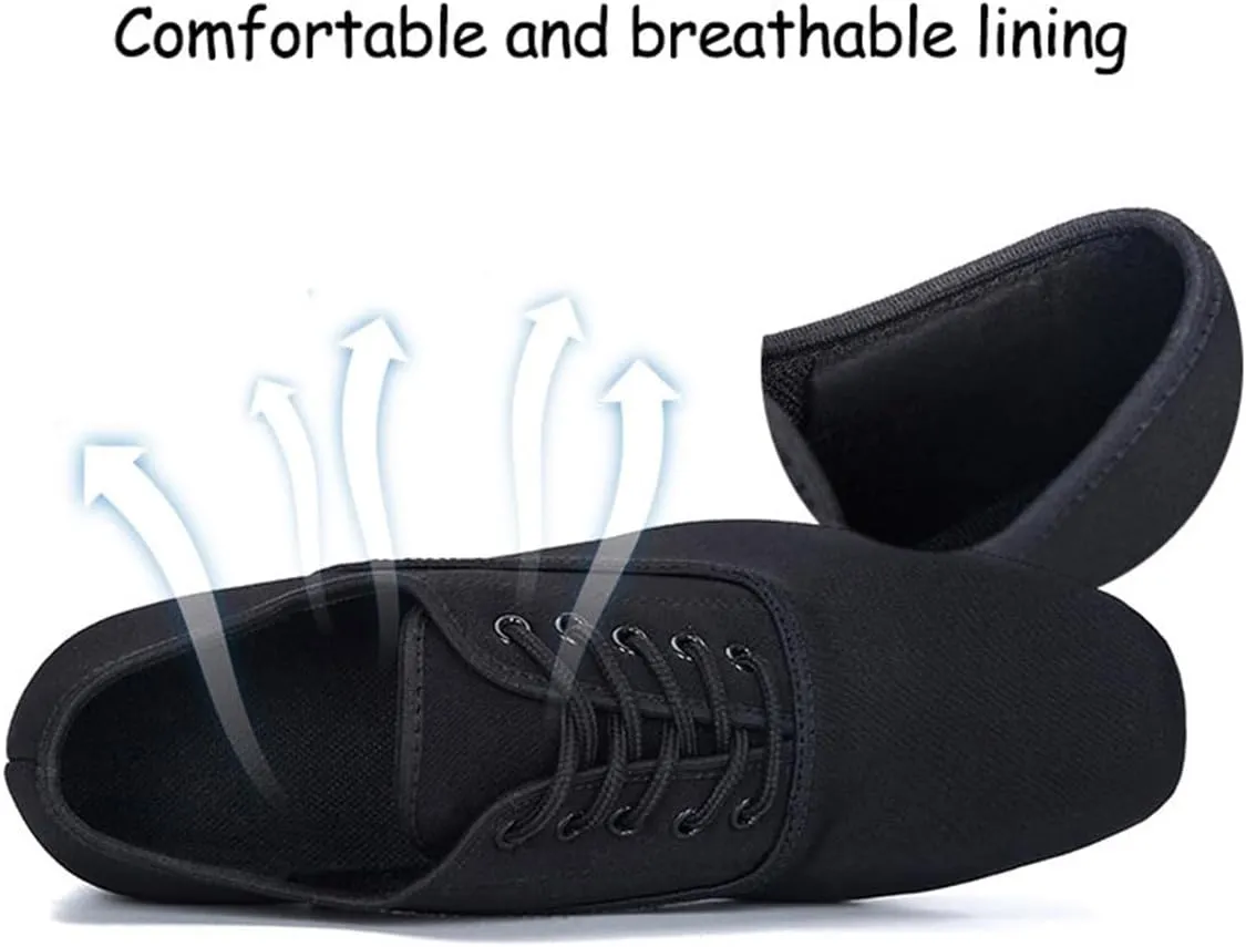 VEACAM Latin Dance Shoes for Men Closed Toe Ballroom Dance Sneaker Practice Jazz Training, 1 Inchs Heel
