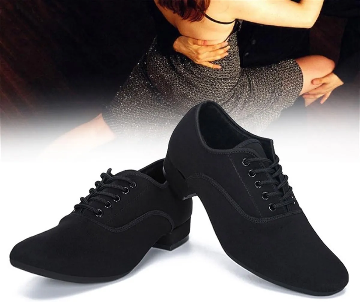 VEACAM Latin Dance Shoes for Men Closed Toe Ballroom Dance Sneaker Practice Jazz Training, 1 Inchs Heel