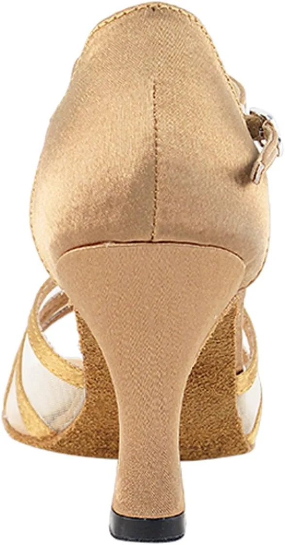 Very Fine Ballroom Latin Tango Salsa Dance Shoes for Women - 6027-2.5" Heel and Foldable Dance Shoe Brush Bundle
