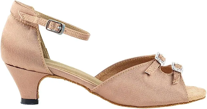 Very Fine Dance Shoes - Ladies Latin, Rhythm, Salsa Ballroom Dance Shoes - 1620-1.3-inch Heel and Foldable Brush Bundle