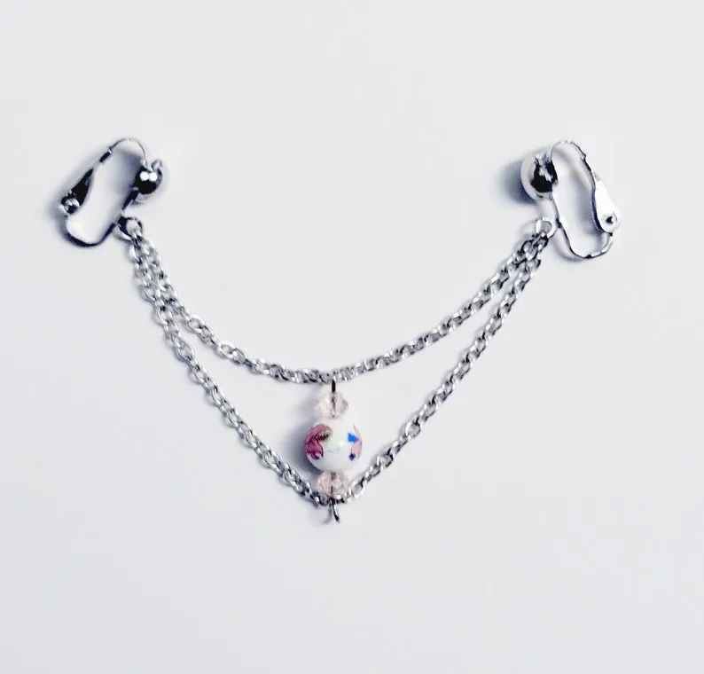Vintage-Inspired Rose Labia Chain Dangle with Elegant Design